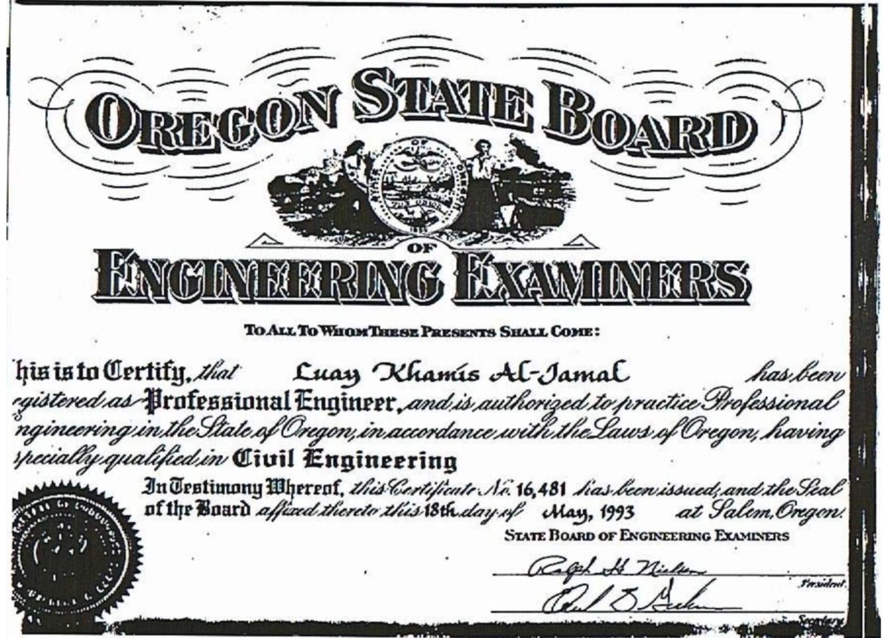 Oregon Professional Engineer
