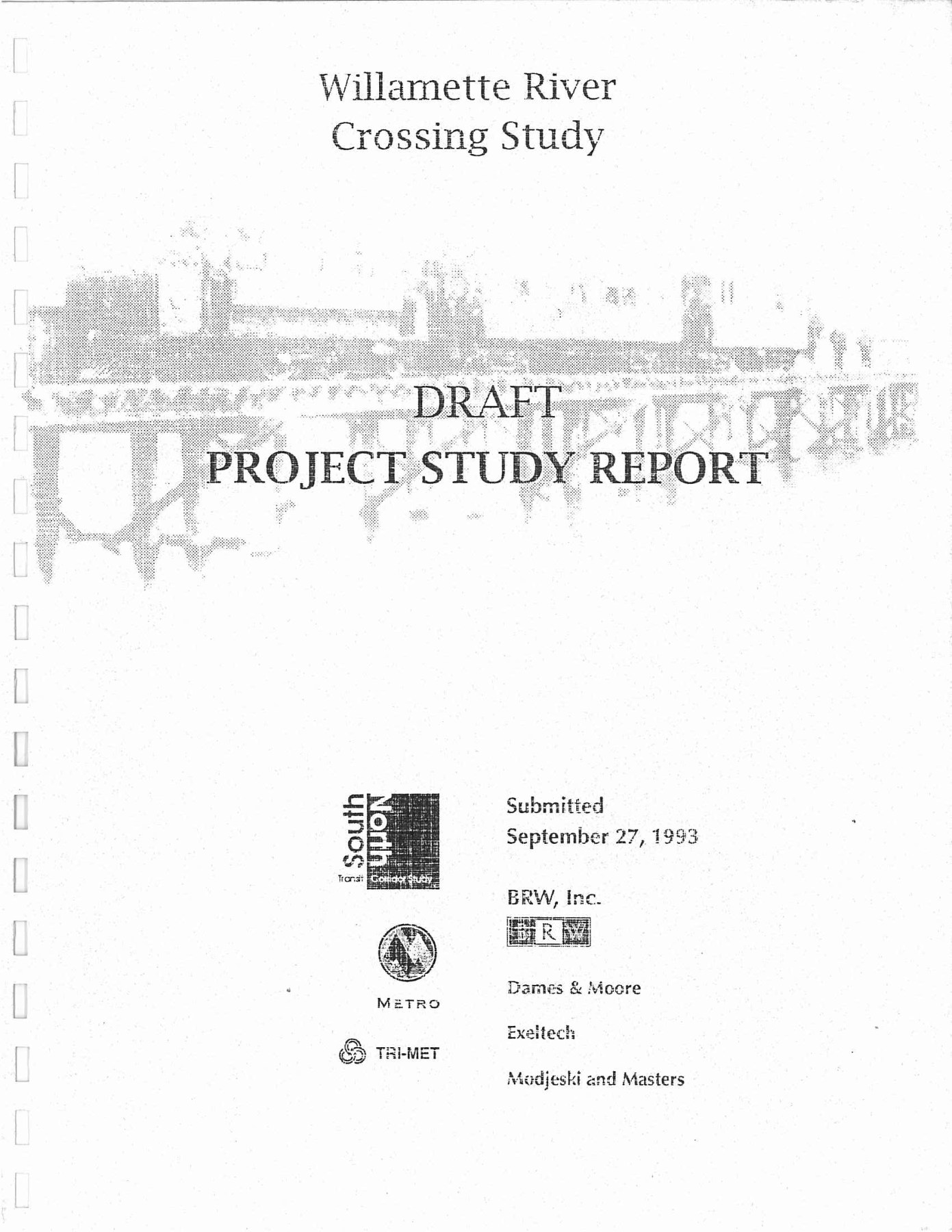 Willamette River Crossing Study: supplied historical record